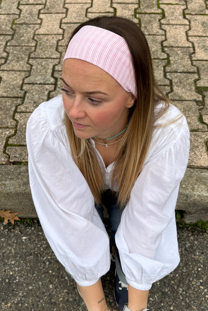 Bandeau rayé rose bonbon