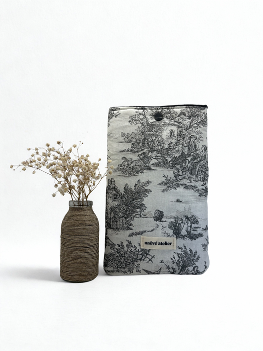 Housse livre toile de jouy