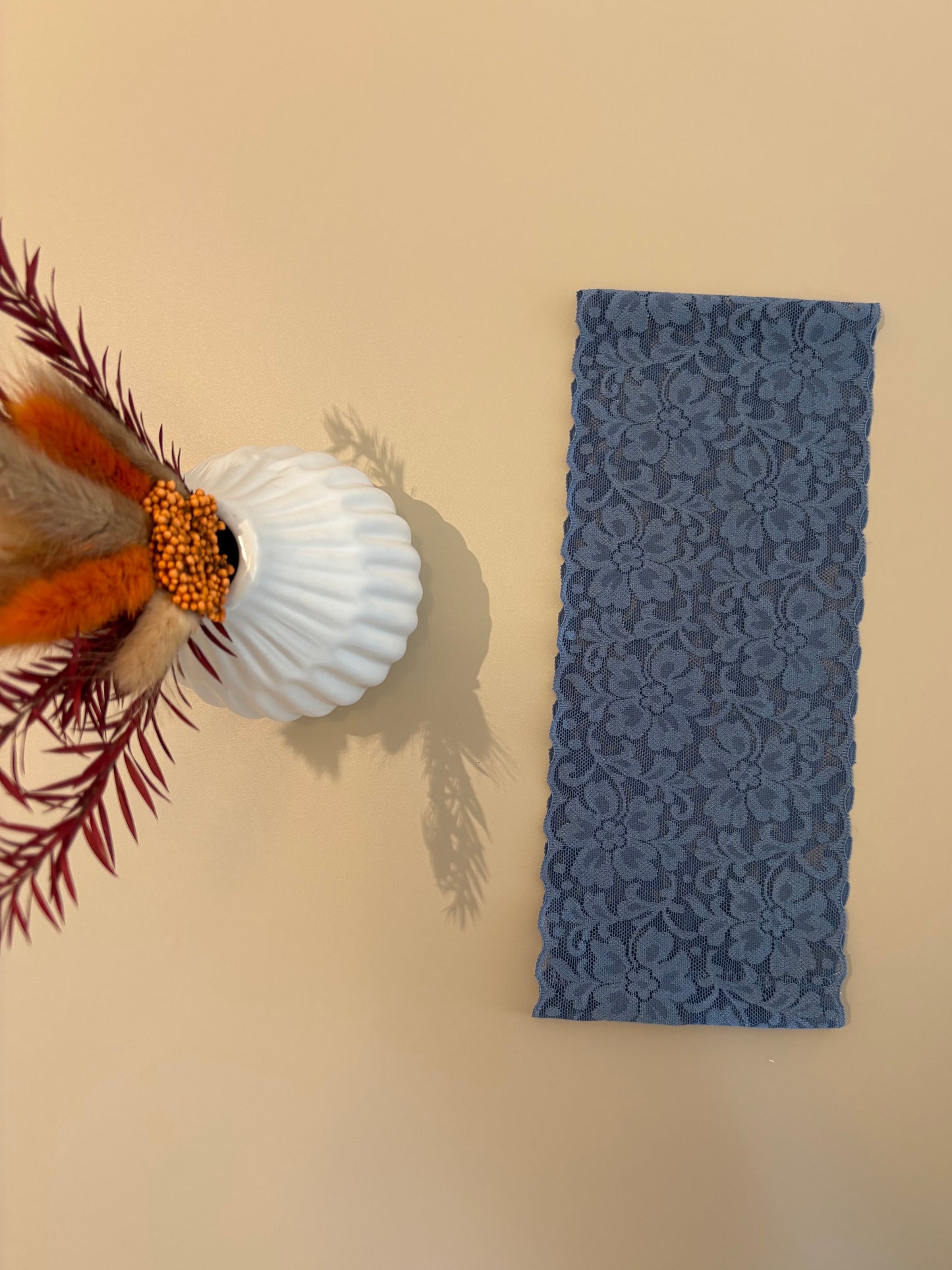 Bandeau dentelle bleu ciel