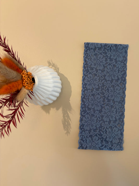 Bandeau dentelle bleu ciel