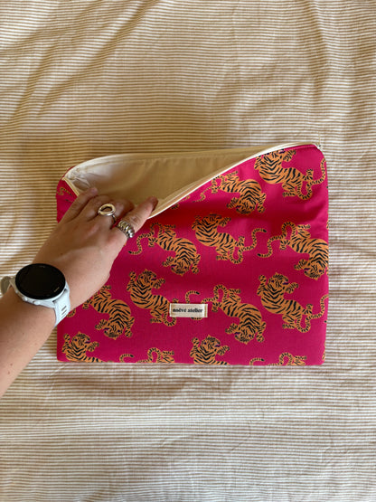 Pochette ordinateur tigre