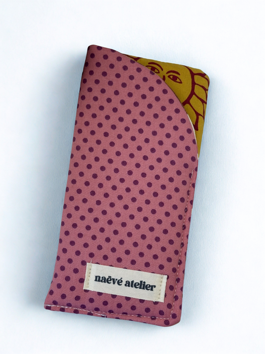 Étui à lunette dots rose
