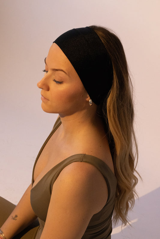 Bandeau sport noir irisé