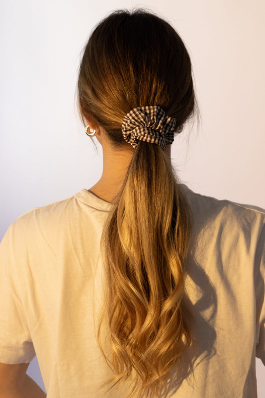 Chouchou vichy marron