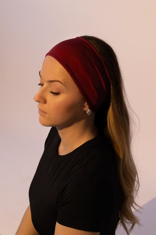 Bandeau sport bordeaux irisé