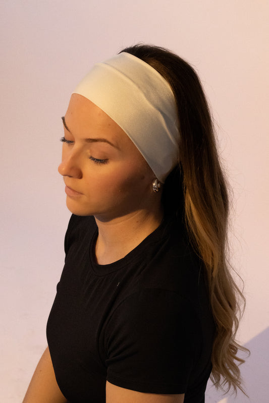 Bandeau sport blanc irisé