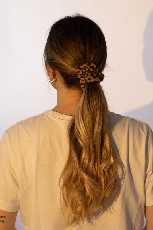 Chouchou léopard marron glacé