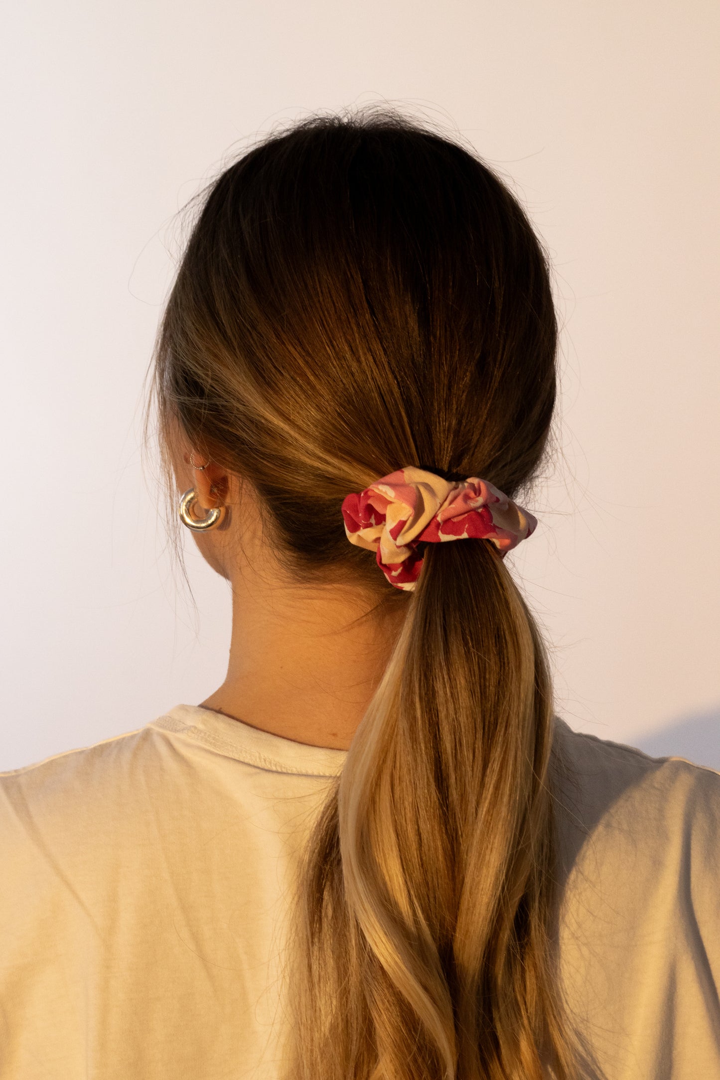 Chouchou fleuri fushia