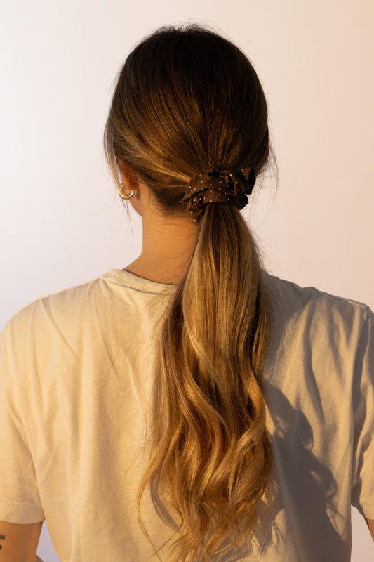 Chouchou dots marron