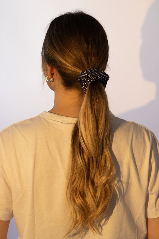 Chouchou dots bleu marine