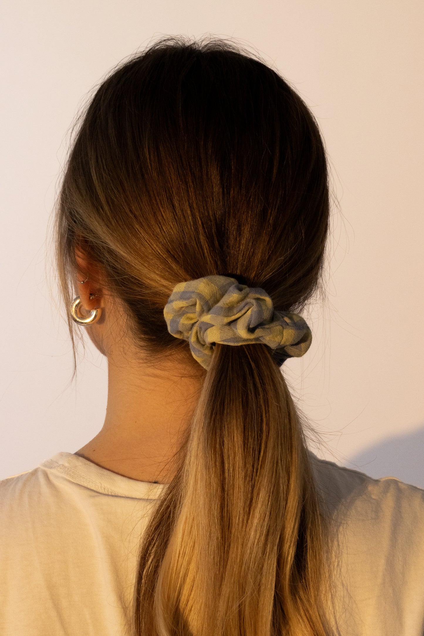 Chouchou vichy bleu