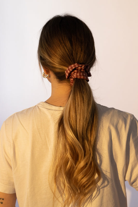 Chouchou vichy vieux rose