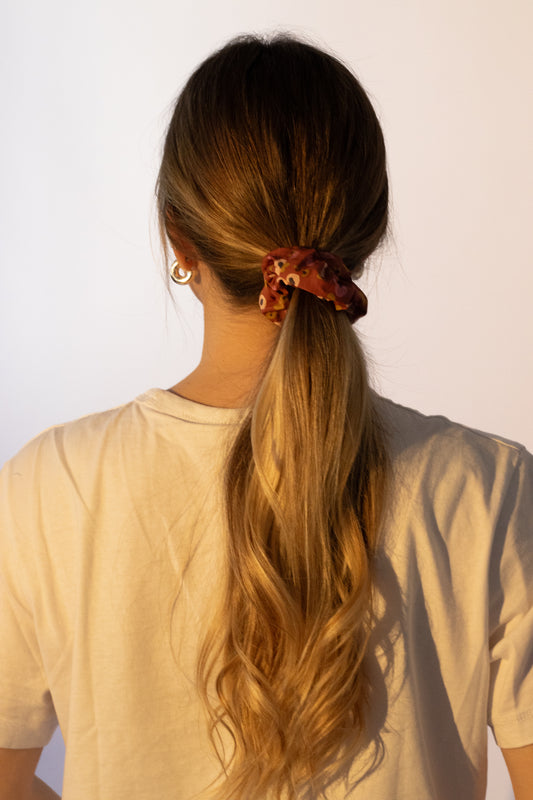 Chouchou léopard vieux rose