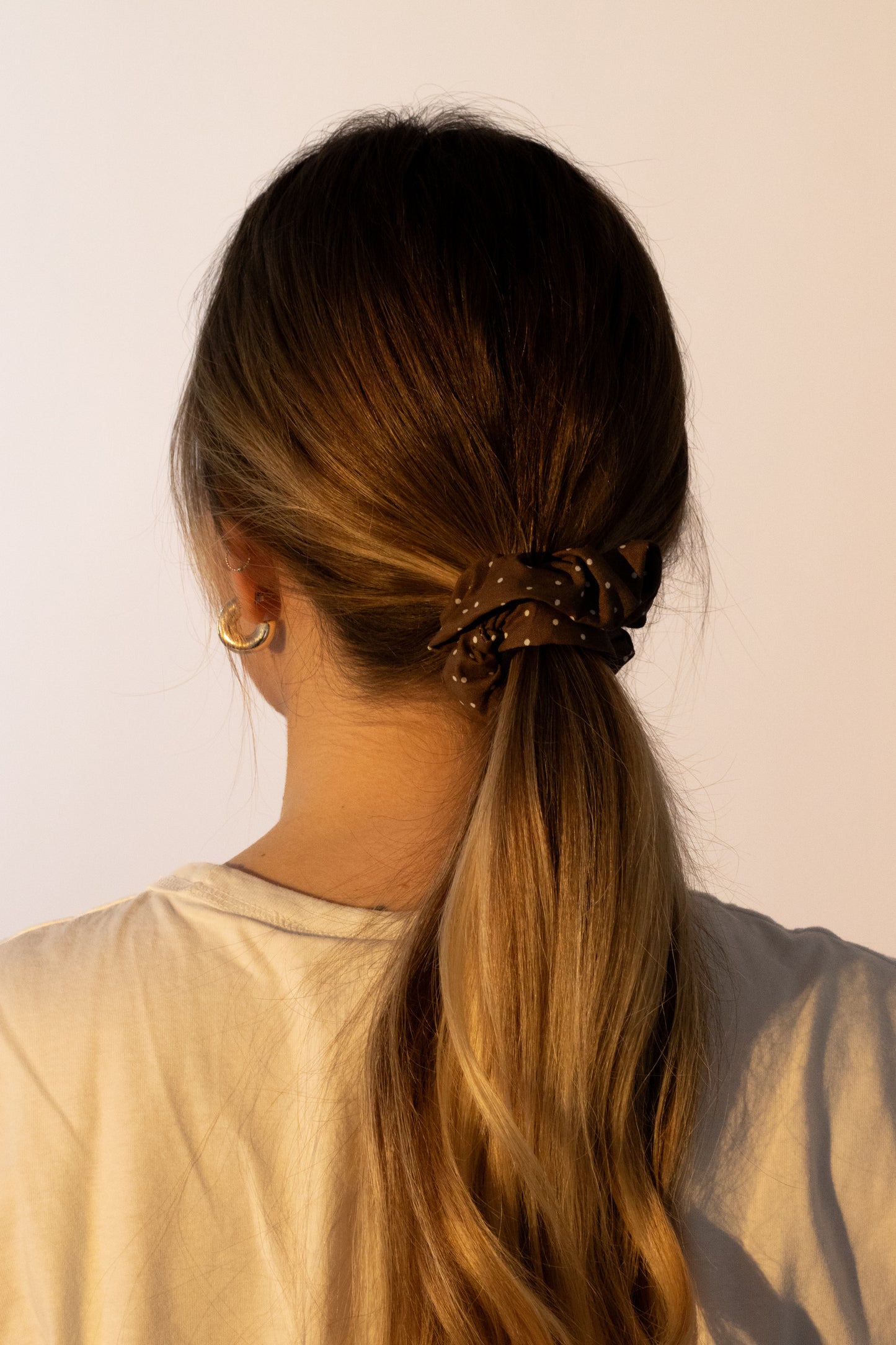 Chouchou dots marron