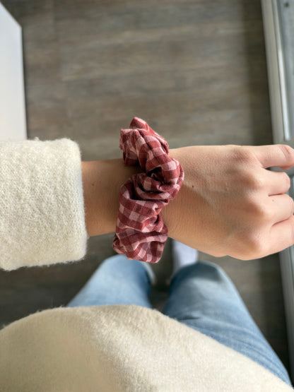 Chouchou léopard vieux rose